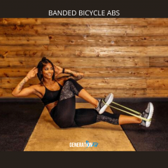 Performing Bicycle Abs With Resistance Bands