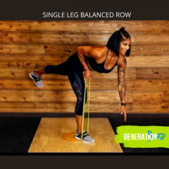 Performing Single Leg Balanced Row With Resistance Bands