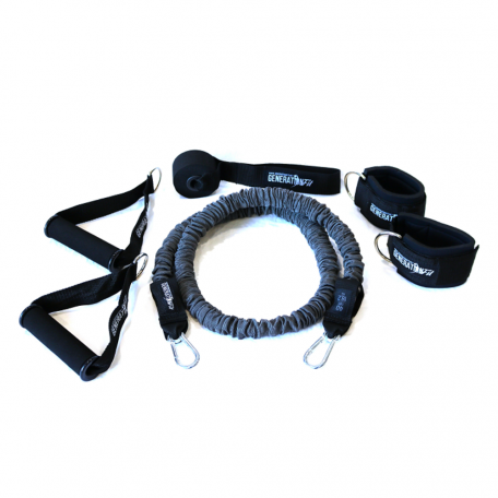 Picture of heavy resistance band with handles, door anchor and ankle straps